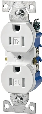 Eaton TR270W-BOX Tamper Resistant Duplex Receptacle, 15A, 125V, White