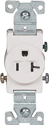 Eaton Wiring Devices 1877W-BOX Single Receptacle, 20A, 125V, White