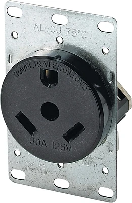 Eaton Cooper Wiring 1263-BOX Power Receptacle, 30A, 125V, NEMA TT-30R