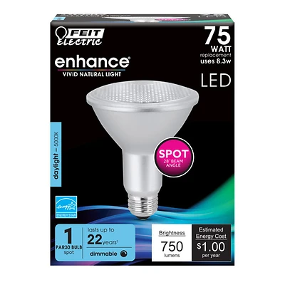 Feit Electric PAR30LDM/SP/950CA LED Bulb, Dimmable, Daylight, 75W Equivalent, 1 Pk