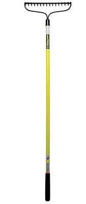S600 Safety Series 49754 Bow Rake, 16 Tines, 60 In Fiberglass Handle