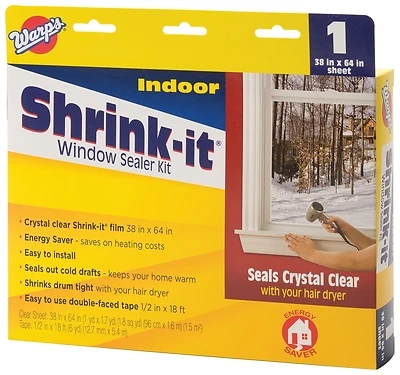 Warp's SK-38 Shrink-it Window Sealer Kit, 38 In. X 64 In., Clear