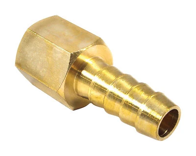 Forney 75358 Air Hose End Fitting, 1/4 In. Barb x 3/8 In. FNPT, Brass