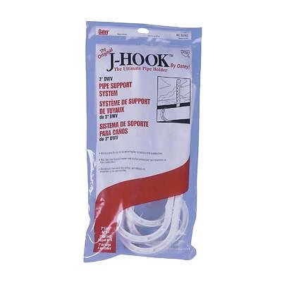 Oatey 33762 J-Hook, 3 in Opening, ABS, White, For: Piping System
