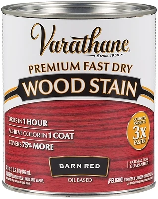 Varathane 307414 Fast Dry Interior Wood Stain, Oil-Based, Barn Red, 1-Qt.