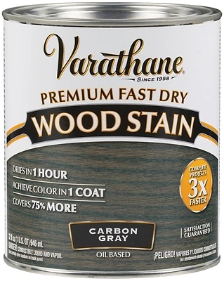 Varathane 304559 Fast Dry Interior Wood Stain, Oil-Based, Carbon Gray, 1-Qt.
