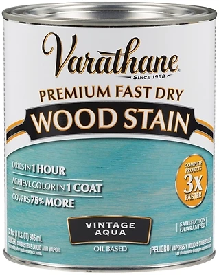 Varathane 297427 Fast Dry Interior Wood Stain, Vintage Aqua, 1-Qt.