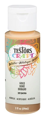 Testors 292496A Acrylic Craft Paint, Gold Metallic, 2 oz