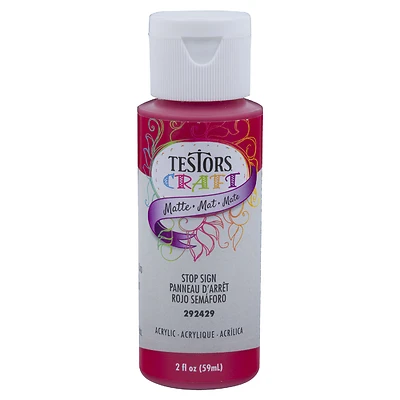 Testors 292429A Acrylic Craft Paint, Matte Stop Sign, 2 Oz