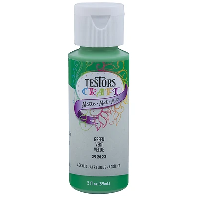 Testors 292423A Acrylic Craft Paint, Matte Green, 2 Oz