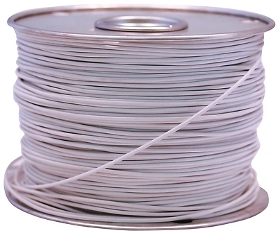 Primary Wire, White PVC, 18-Ga. Stranded Copper, 100 Ft.