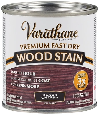 Varathane 262028 Fast Dry Interior Wood Stain, Oil-Based, Black Cherry, 1/2-Pt.
