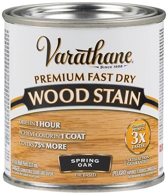 Varathane 262023 Fast Dry Interior Wood Stain, Oil-Based, Spring Oak, 1/2 Pt.