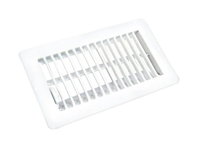 Us Hardware V-102wb 4 In. X 8 In. X 9/16 In. White Steel Floor Register