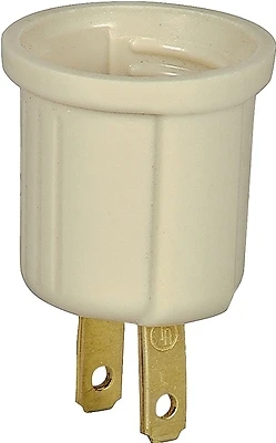 Eaton 738V-BOX Ivory Keyless Socket Adapter, 660W, 1-Outlet