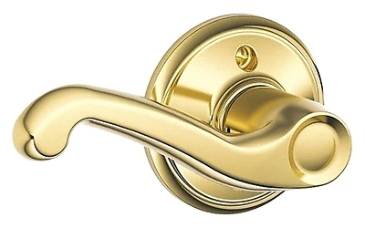 F170fla605lh Flair Left Hand Dummy Lever, Bright Brass, Residential Lock