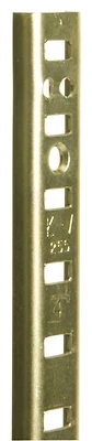 255 Series 60 In. Brass Mortise-mount Pilaster Shelf Standard, 23 Ga, 500 Lb