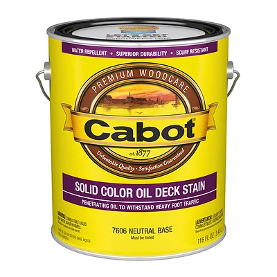 Cabot 7606-07 Solid-Color Oil Deck Stain, Neutral Base, 1-Gallon