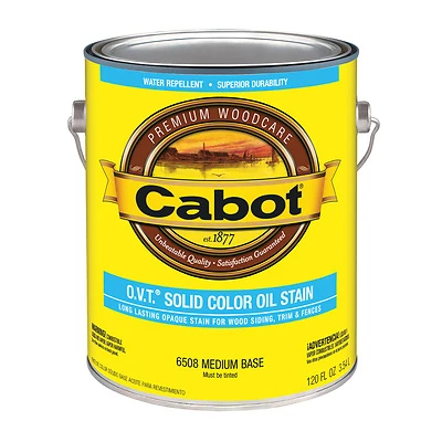 Cabot O.V.T. 6508-07 Solid Oil Stain, Medium Tint Base, 1 Gallon