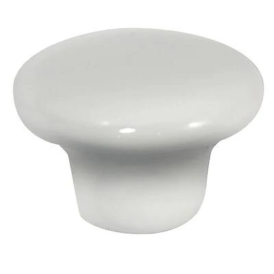 02942 White Porcelain Round Cabinet Knob 1.25 In. D, 1 Pk