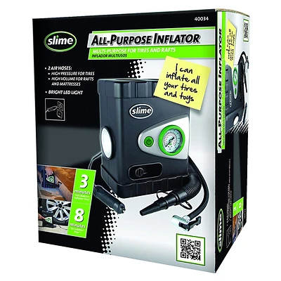 Slime 40034 12-Volt Tire Inflator With LED Light