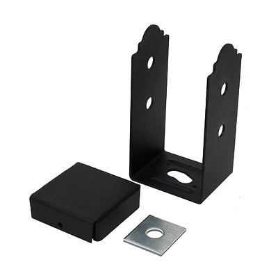 Outdoor Accents, ZMAX Coating, Galvanized Steel, Black, 4 x 4 In.