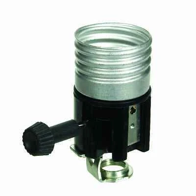 Pass & Seymour Incandescent 3-Way Metal Shell Lampholder with Hickey, 250-Watt, 250-Volt