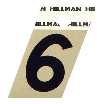 Hillman 2.2-in Reflective Black House Number 6