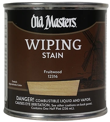 Old Masters 12316 Wiping Stain, Oil-Based, Fruitwood, 1/2-Pt.