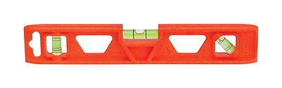 Johnson 1402-0900 Torpedo Level, 9 In., 3-Vial, Orange