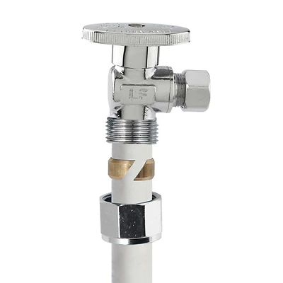 Plumb Pak PP2886EZ No Crimp Angle Stop Valve, 1/2 x 3/8 In., Brass