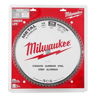 48-40-4505 14 In. Circular Saw Blade, 72 Teeth, 1 In. Arbor, Carbide Tipped