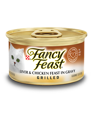 Cat Food, Grilled Liver & Chicken, 3 oz. Can