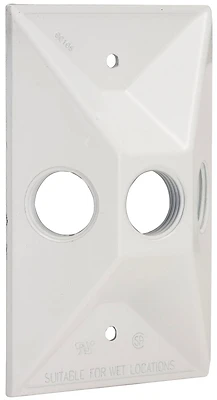 Bell 5189-6 3-Outlet Weatherproof Rectangular Zinc Outdoor Box Cover, White