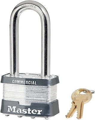 5kalj Keyed Alike Laminated Steel Padlock, 2-1/2 In Shackle, 3/8 In Dia
