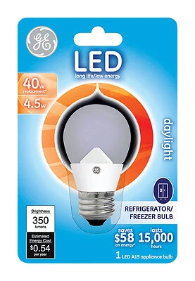 GE Lighting  4.5 watts A15  LED Bulb  350 lumens Daylight  40 Watt Equivalence A-Line