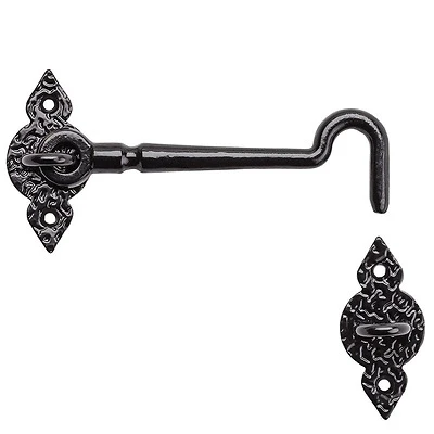 National Hardware N100-054 Spear Gate Hook, Steel, Black, 6 In.