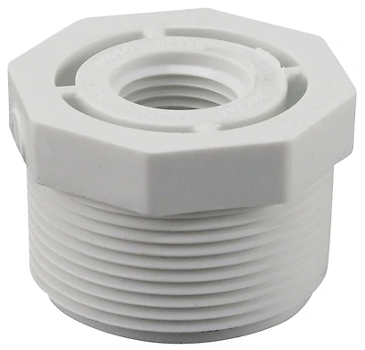 300 Series 34355 Reducing Bushing, 1-1/2 X 1/2 In, Mip X Fip, White, Sch 40
