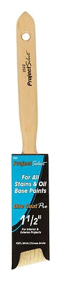 Project Select 2522 Angle Sash Paint Brush, 1-1/2 In W, White Chinese Bristle