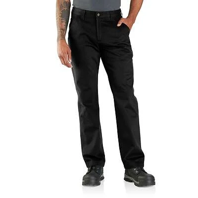 Carhartt Men's Relaxed Fit Washed Twill Utility Work Pant, Black, W34
