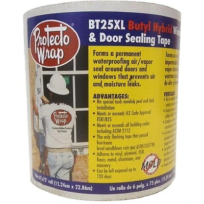 Protecto Wrap BT25XL Window and Door Flashing Tape, 6 in. x 75 ft.