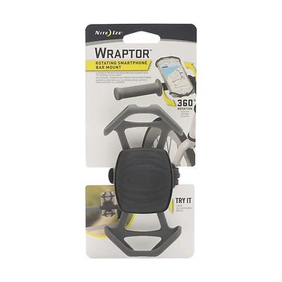 Nite Ize WPT-09-R3 Wraptor Rotating Smartphone Bar Mount, Gray