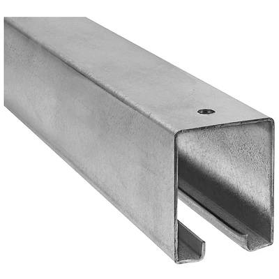 N105-676 6 Ft Galvanized Steel Box Rail For Barn Doors, 450 Lb Capacity