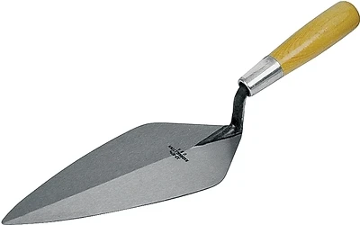 33 10 Brick Trowel, 10 In L Blade, 4-3/4 In W Blade, Steel Blade, Wood Handle