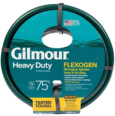 Gilmour 864751-1001 Flexogen Garden Hose, 5/8 In. x 75 Ft., Vinyl, Green