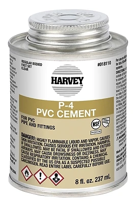018110-24 Clear Pvc Solvent Cement, 8 Oz, Fast Set, Nsf Certified
