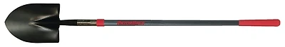 45013 Round Point Shovel, 48 In Fiberglass Handle, Steel Blade With Cushion Grip