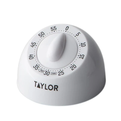 5832 Mechanical Timer, 60 Minute Long Ring, Compact Design, White