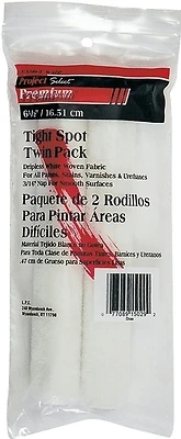 Rc150-2 Paint Roller Cover, 6.5 In L, 3/16 In Thick Nap, White, 2 Pk