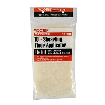 Wooster RR612-10 Shearling Lambskin Floor Applicator Refill Pad, 10 In.